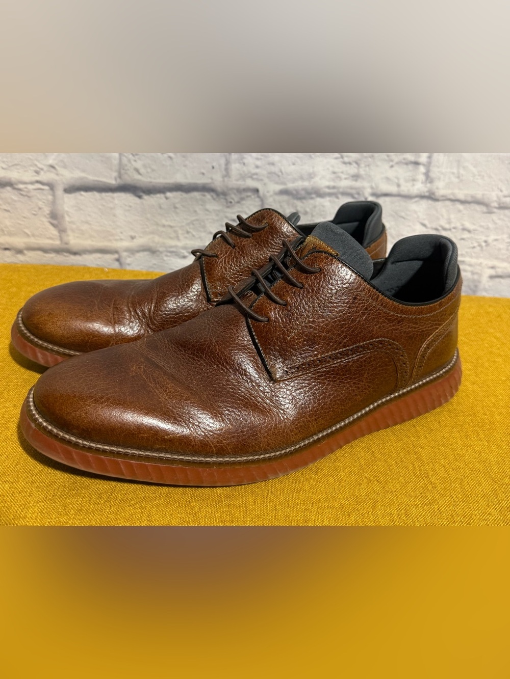 Martin Dingman Country Aire Water Buffalo Plain Toe Brown Leather Shoes, Size 11